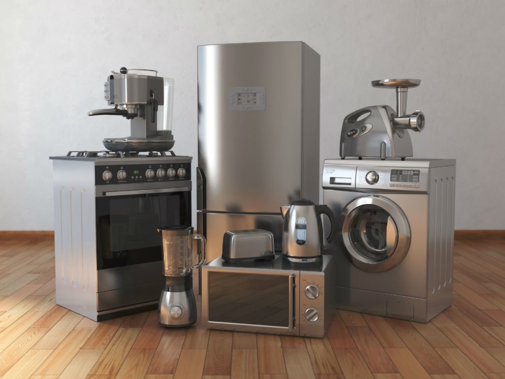 Household appliances can be classified into three categories—major appliances or white goods, small appliances, and consumer electronics. Major appliances are large home appliances used for regular housekeeping tasks such as cooking, washing laundry, food preservation, and others.